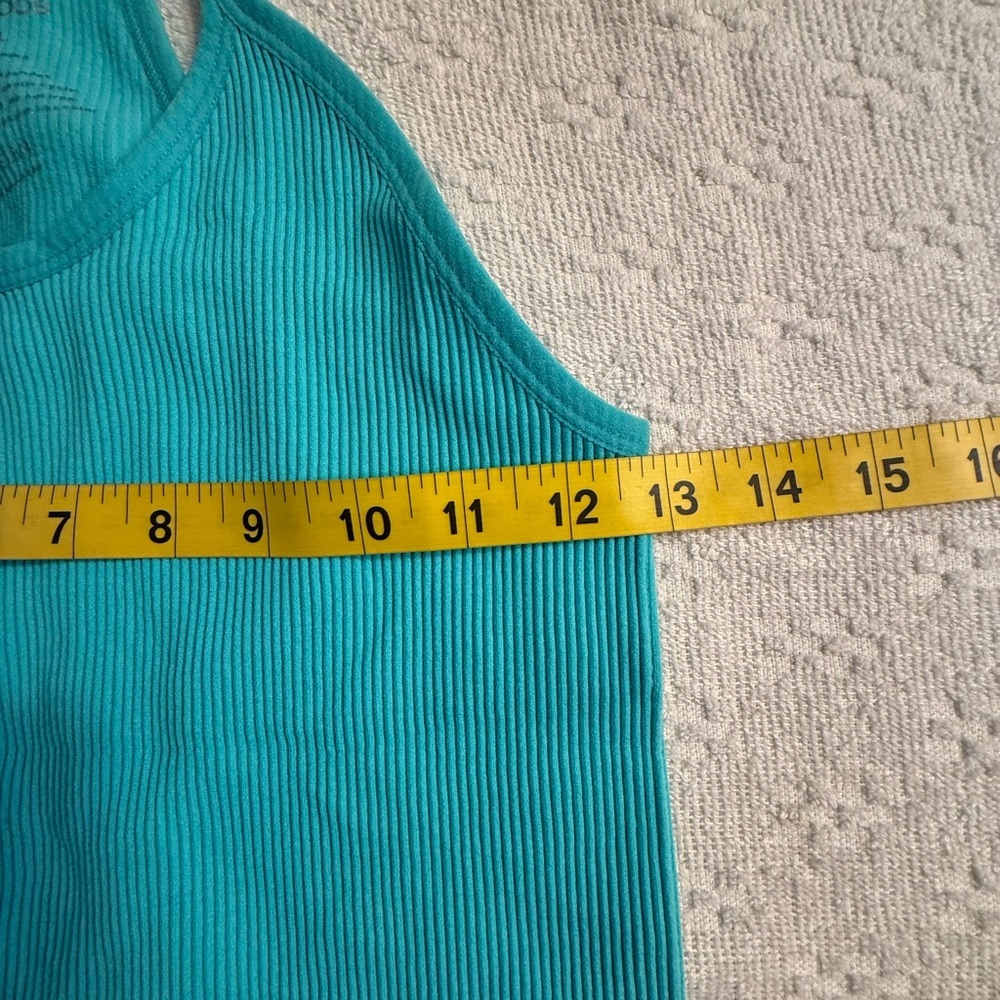 Ododos Women's Turquoise Ribbed Tank Top - Picture 3 of 5